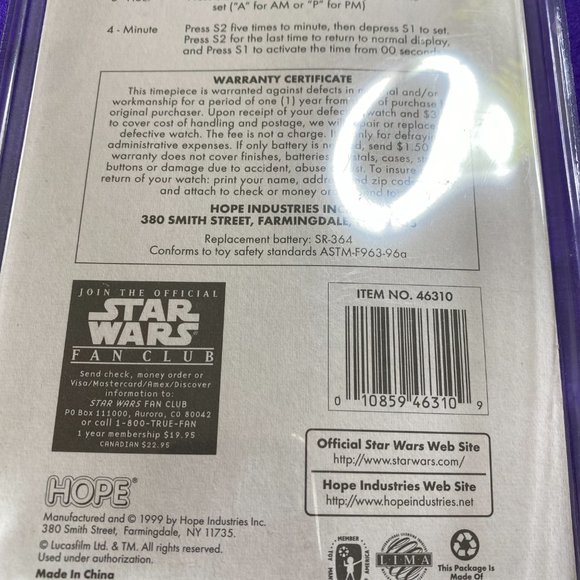 NEW - VTG📌HOPE INDUSTRIES 1999 STAR WARS EPISODE 1 QUEEN AMIDALA WRIST WATCH - Picture 11 of 13